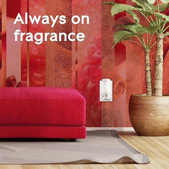 Glade PlugIns Refills Air Freshener Starter Kit, Scented and Essential Oils for Home and Bathroom, Apple Cinnamon, 3.35 Fl Oz, 1 Warmer + 5 Refills