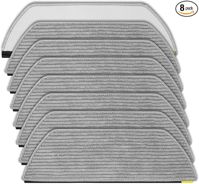 8 Pack Vacuum Robot Mop Pads Compatible with Shark RV2820YE RV2820ZE RV2820AE RV2800S AV2800ZE AV2810YS AV2820S AV2810ZE Vacuum Cleaner Microfiber Mop Pad Replacement Part Accessories