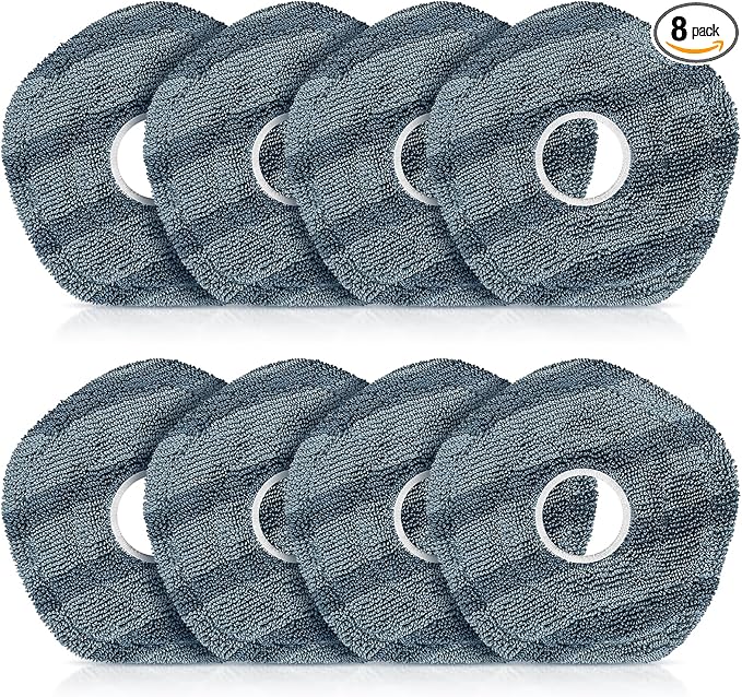 8 Pack Mop Pads Compatible with eufy X10 Pro Omni / X9 Pro Robot Vacuum Cleaner, Spin Cleaning Pads Replacement Accessories Set