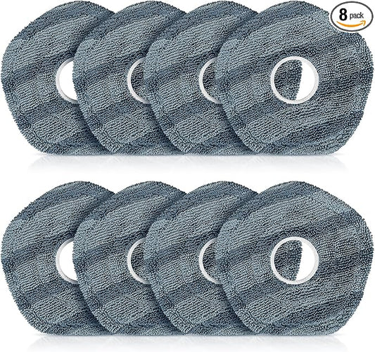 8 Pack Mop Pads Compatible with eufy X10 Pro Omni / X9 Pro Robot Vacuum Cleaner, Spin Cleaning Pads Replacement Accessories Set