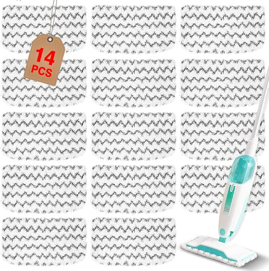 14 Pack Steam Mop Replacement Pads Compatible with Shark Steam Mops S1000/S1000A/S1000C/S1000WM/S1001C, Floor Steamer Pads Washable, Reusable Microfiber Cleaner Pads