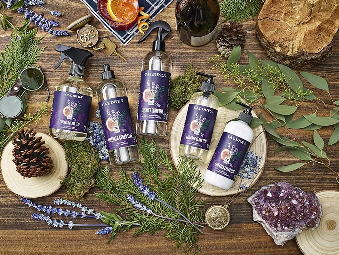 Caldrea Linen And Room Spray Air Freshener, Made With Essential Oils, Plant-Derived And Other Thoughtfully Chosen Ingredients, Lavender Cedar Leaf Scent, 16 Oz
