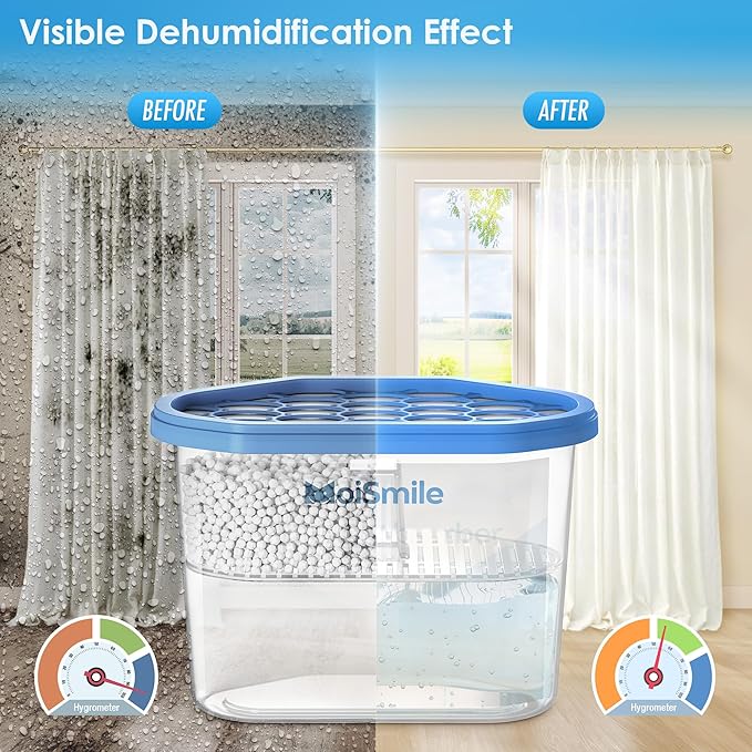 Moisture Absorbers 12 Packs, 10.8OZ Efficient Humidity Absorber ＆ Odor Eliminator Boxes, Refillable Car Dehumidifier for Closet, Bathroom, Basement＆ RV, Fragrance Free