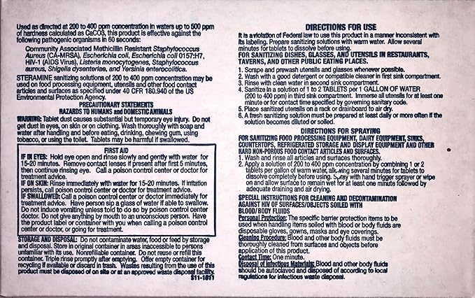 6 Bottles Steramine Sanitizer Tablets w/15x QT-10 Test Strip - Multi Purpose Steramine Sanitizing Tablets for Food Contact Surface, Kitchen, Restaurant, Diner & Food Service by FryOilSaver (900 Count)