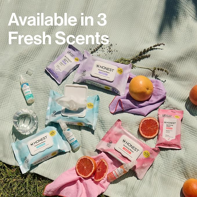 The Honest Company Fragrance-Free Sanitizing Alcohol Wipes, Antibacterial with Aloe, Kills 99% of Germs, 150 Count