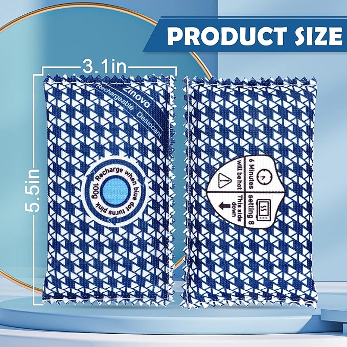 Dehumidifier Packs Bags For Car,5pcs/100g,Reusable Silica Gel,Moisture Absorber For Safes/Home Closets/Storage/Duffle Bag/Small Spaces
