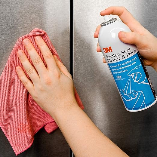 3M Stainless Steel Cleaner and Polish, 10 oz. Cans, 3 Pack, Foam, Chrome, Laminated Plastic, Aluminum, Appliances, Fridge, Exhaust Range Hood, Dishwasher, Sink