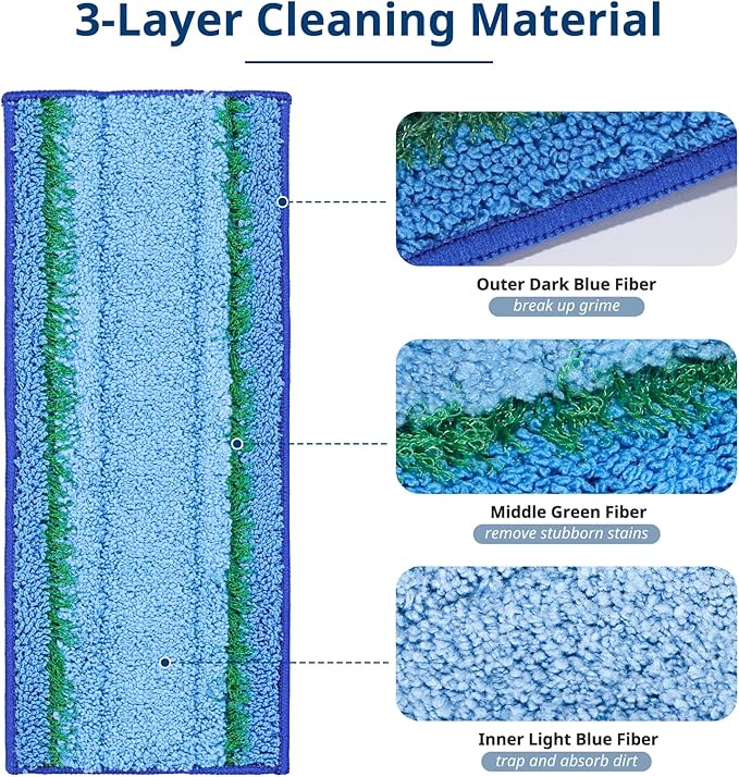 LINNIW 6 Pack M6 Wet Mopping Pads Washable and Reusable M6 Wet Mopping Pads Compatible with Braava Jet m6 Series (6110) (6012) (6112) (6113) Ultimate Robot Mop