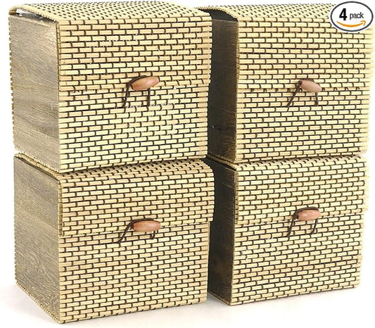 BambooMN Granulated Bamboo Charcoal Odor Absorber Bag in Decorative 4" Brown Box, 4 Sets