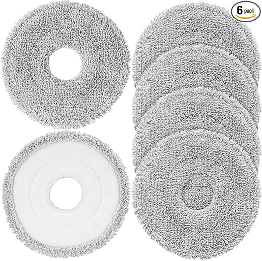 6-Pack Mop Pads for Dreame L40 Ultra/X40 Ultra/X50 Ultra/L50 Ultra/L10S Ultra/ L10s Pro Ultra Heat/L10S Ultra Gen2/L40S Ultra/X30 Ultra/L10 Ultra Robot Vacuum, Washable Microfiber Replacement Pads