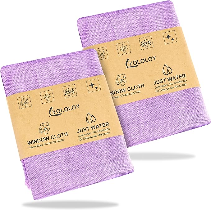 Window Cloth 2 pack, Basic Package Cleaning Cloth, Quality Replacement For Norwex. for Cleaning Home Window, car, Restaurant, Clean and Leave no Traces. Only Water is Needed to Complete The Cleaning