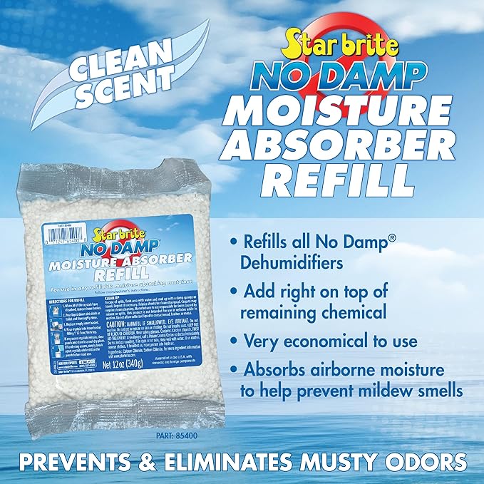 STAR BRITE No Damp Moisture Absorber & Dehumidifier - Simple, Portable, Humidity Control for Boats, RVs, Seasonal Homes & More - Prevent Musty Odor & Moisture Damage