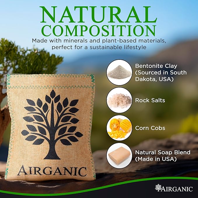 Natural Moisture Absorber Dehumidifier Bags (1-Pack) – Plant & Mineral Desiccant Pouches for Closet, Car, Gun Safe, RV, Bathroom – Reusable Mini Humidity & Odor Control