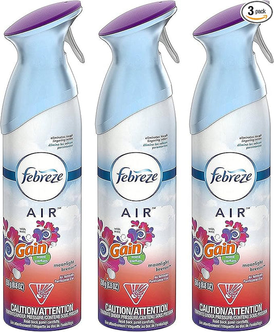 Febreze Air Freshener Spray - Gain Moonlight Breeze - Net Wt. 8.8 OZ (250 g) Per Bottle - Pack of 3 Bottles