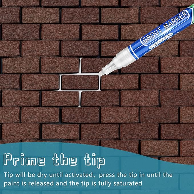 Zonon Grout Wall Pen Tile Paint Markers Grout Repair Sealer Pen for Bathrooms Kitchen Porch Patio Repair Refresh(4,White)