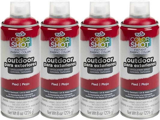 Bulk buy: Tulip ColorShot Outdoor Upholstery Spray Paint 8 oz, (Pack of 4), Red