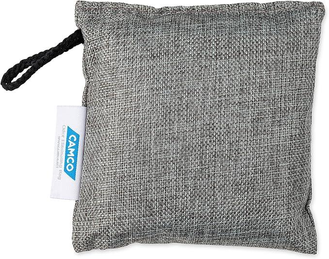 Camco 44271 Moso Bamboo Charcoal Odor Absorber Bags - Help Any Small Space Smell Fresh Without Fragrance Use - 200 Grams
