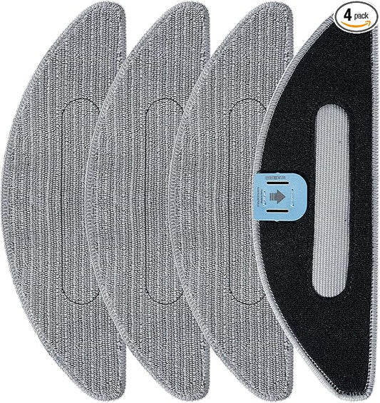 4 Pack Replacement Mop Pad Compatible with iRobot Roomba Combo i5+/ i5/ j5+/ j5 Robot Vacuum and Mop, Washable & Reusable Microfiber Cleaning Pads