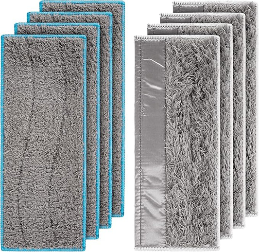 BlueStars 8 Pack m6 Microfiber Wet & Dry Mopping Pads - Compatible with iRobot Braava Jet M6 (6110) (6012) (6112) (6113) – Washable and Reusable Microfiber Deep Clean Mop Pads, 4 Wet Pads & 4 Dry Pads