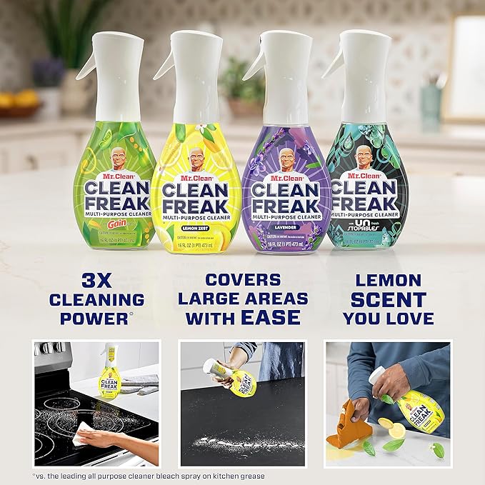 Mr. Clean, Deep Cleaning Mist Multi-Surface Spray, Lemon Zest Scent Starter Kit, , 16 Fl Ounce (Pack of 1)