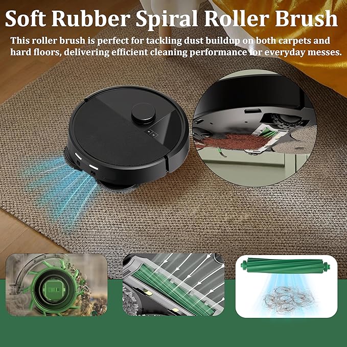 25 Pcs Accessories Kit for iRobot Roomba Plus 405/505/507 Combo Robot Vacuum Cleaner, 2 Main Brushes, 6 Dust Bags, 6 Mop Pads, 4 HEPA Filters, 6 Side Brushes and 1 Cleaning Tool
