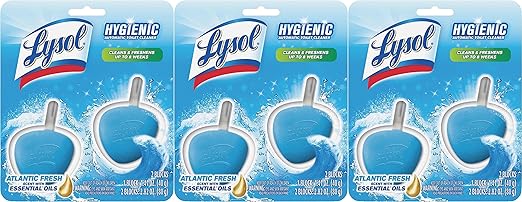 Lysol Hygienic Automatic Toilet Bowl Cleaner, Atlantic Fresh 2 ct (Pack of 3)