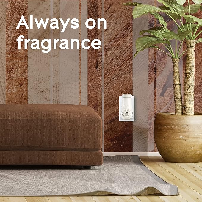 Glade PlugIns Refills Air Freshener Starter Kit, Scented and Essential Oils for Home and Bathroom, Cashmere Woods, 3.35 Fl Oz, 1 Warmer + 5 Refills