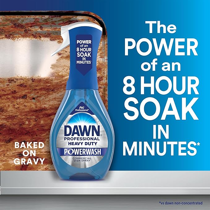 Dawn PRO Heavy Duty Powerwash, Bulk Foaming Dish Spray for Cleaning Burnt-On Grease in Commercial Kitchens, 16 fl oz (Case of 6)