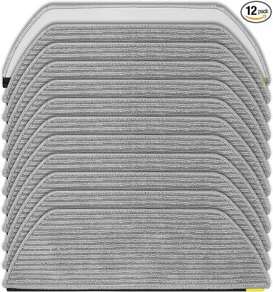 12 Pcs Mop Pads Compatible with Shark RV2820YE RV2820ZE RV2820A Robot Vacuum Cleaner Parts Microfiber Reusable Pads Robot Replacement Accessories