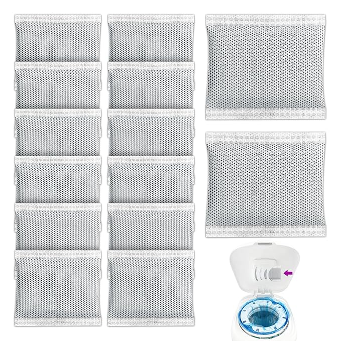33 Pcs Diaper Pail Deodorizer Carbon Filters, Compatible with Diaper Genie Complete & Expressions Pail, Diaper Pail Odor Absorber Carbon Filter Refills, Keep Home Fresh