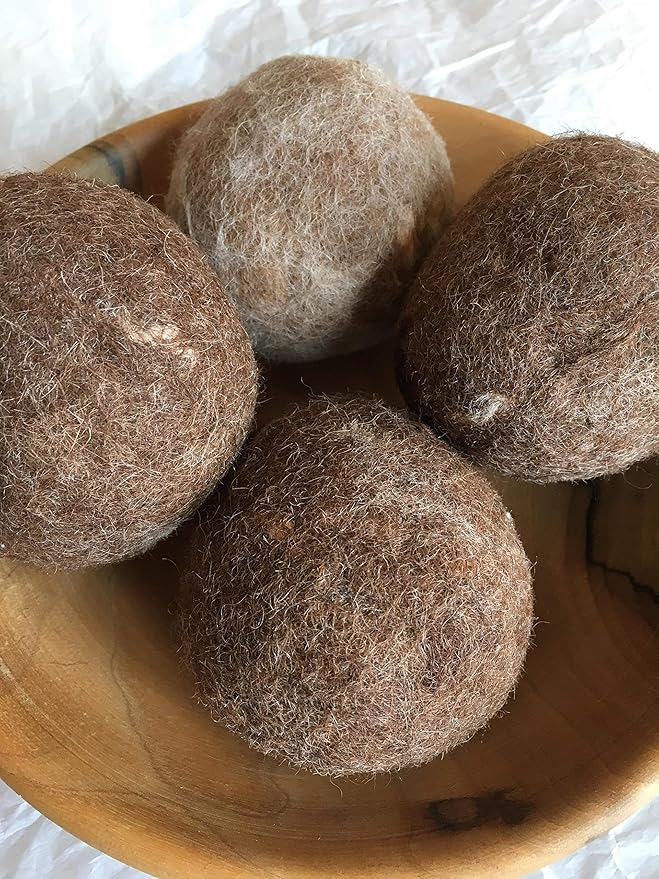 Natural and Sustainable Handmade 100% Alpaca Dryer Balls, Large, Set of 4