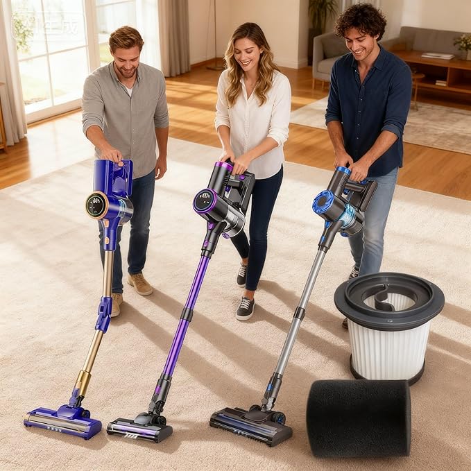 2 Pack Hepa Filter and 4 Pack Foam Filter Compatible with AIRDIYA P1 VG3,MHRMHR KP1108,Bieiao Cordless Vacuum Cleaner