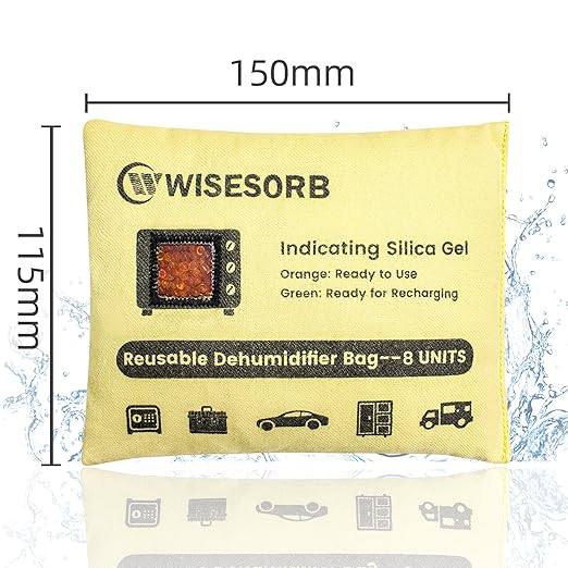 240g×2 Packs Rechargeable Silica Gel Desiccant Packs with Clean Window, Color Indicating (Orange to Green) Reusable Moisture Absorbers for Storage, Closet, 3D Filaments, Electronics, Camera
