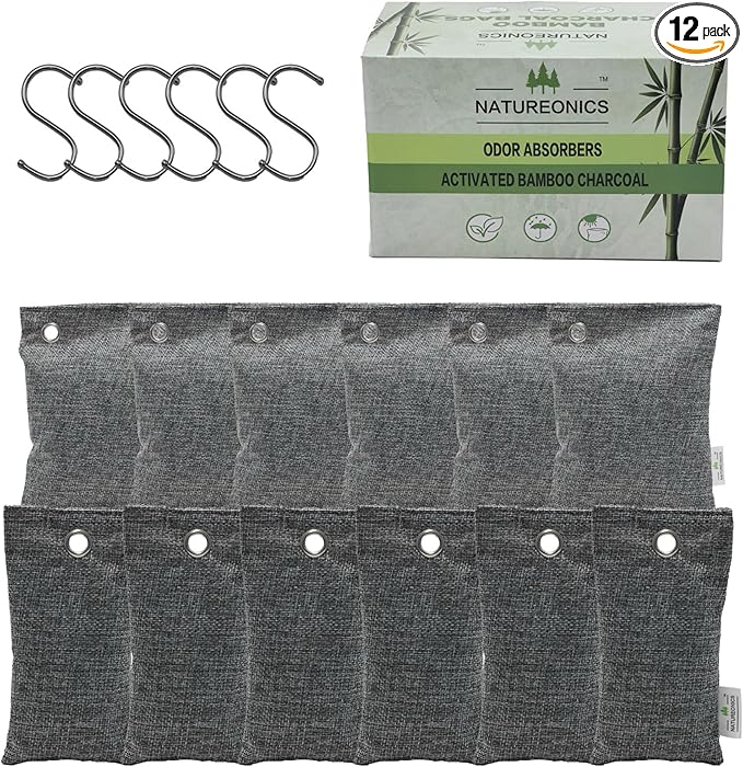 Charcoal odor absorber, Charcoal Air Purifying Bags, Odor Absorber, Air Purifying Bags for Home, Closet Air Freshener, Odor Eliminator for Car, Shoes & Gym bags. Premium Qulity and a Large Quantity.
