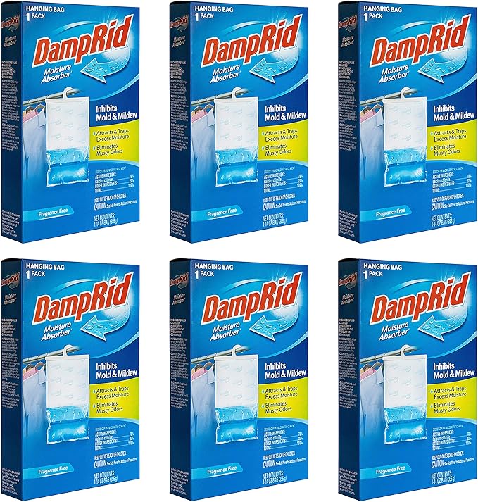 DampRid Fragance Free Hanging Moisture Absorber, 14 ounce (Pack of 6)