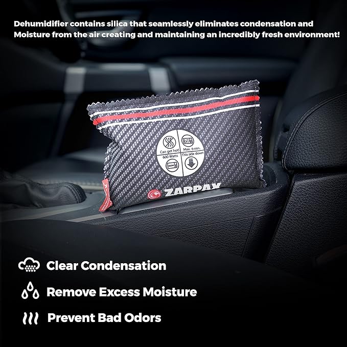Reusable Car Dehumidifier Bag (1 Pack) Rechargeable Dehumidifier bags for Car, Trucks, and RVs - Prevent Damp & Moisture on Windscreens - Leakproof Moisture Absorber for Car and Home