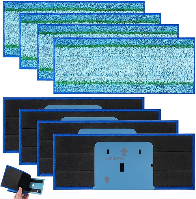 Upgraded M6 Wet Mopping Pads for iRobot Braava Jet M6 Series (6110) (6012) (6112) (6113) Ultimate Robot Mops, New Sticky Design, Detachable, Washable and Reusable M6 Mop Pads for iRobot, 8 Pack