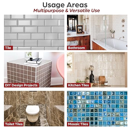Tile Grout Repair Kit – Beige Grout Filler 14oz Pre-Mixed Tube, Fast Drying Grout Sealer for Bathroom, Shower, Kitchen, Floor Tiles – Includes Spatula & Sponge