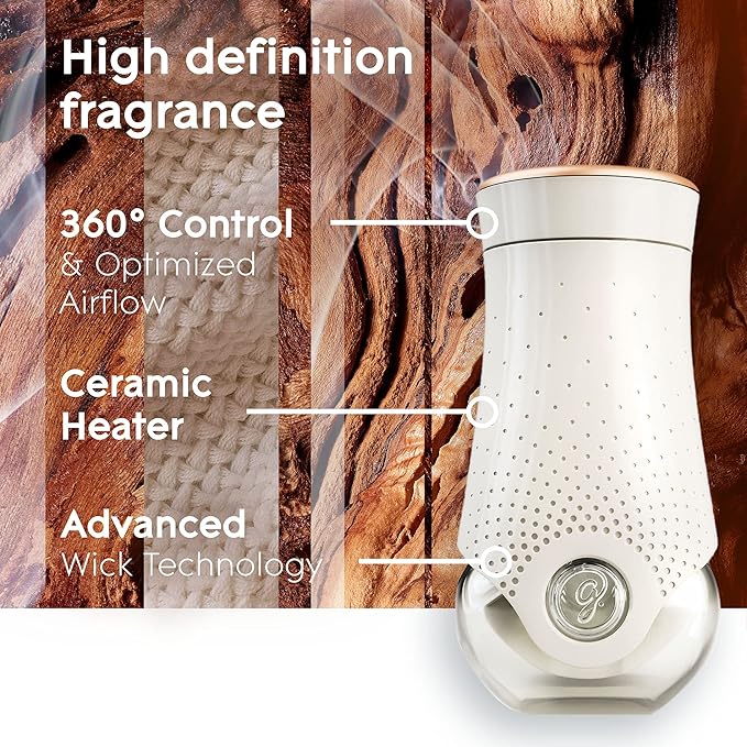 Glade PlugIns Refills Air Freshener Starter Kit, Scented and Essential Oils for Home and Bathroom, Cashmere Woods, 1.34 Fl Oz, 1 Warmer + 2 Refills