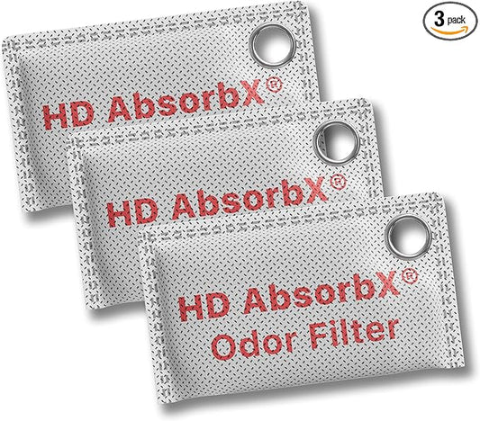 iTouchless AbsorbX High-Density Charcoal Air Purifying Bags 3-Pack – Activated Odor Eliminators for Refrigerator, Freezer, Pantry, Closet – Fragrance-Free, Long-Lasting Freshness