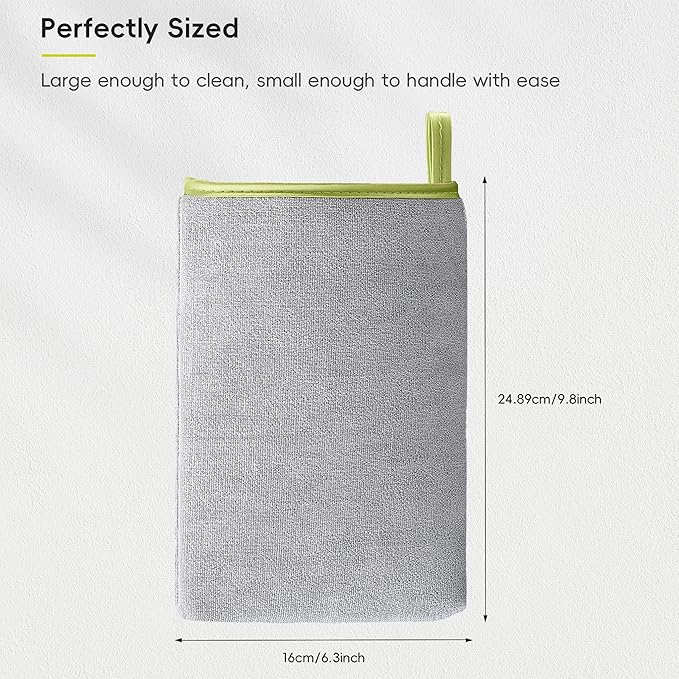 EKO Microfiber Cleaning Mitt for Stainless Steel – Lint-Free Reusable Polishing Cloth & Cleaning Glove, Machine Washable Streak-Free Cloth for Kitchen Appliances, Trash Can, Faucet, Mirror & Car