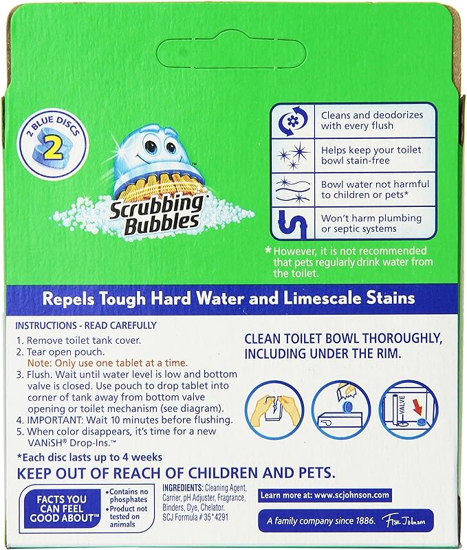 Vanish Drop-Ins Automatic Toilet Bowl Cleaner - Blue, 1.70 Ounce (Pack of 12)