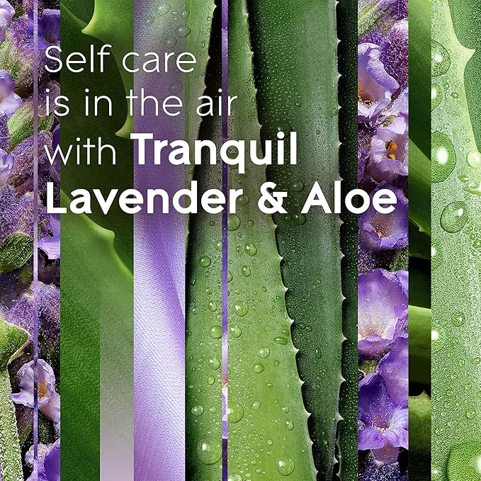 Glade PlugIns Refills Air Freshener Starter Kit, Scented and Essential Oils for Home and Bathroom, Lavender & Aloe, 3.35 Fl Oz, 1 Warmer + 5 Refills